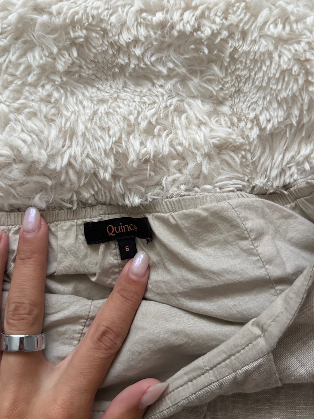 Quince Taupe Wrap Linen Skirt - Picture 3 of 8